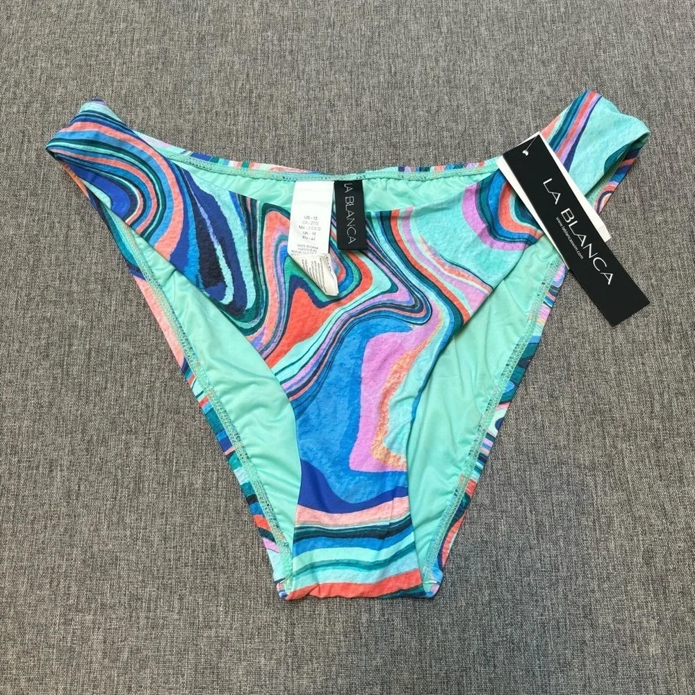 La Blanca Women's Technicolor Side Tab Hipster Bikini Bottom